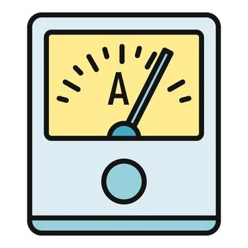 Ammeter measuring electric current icon for electricity Illustrazione stock