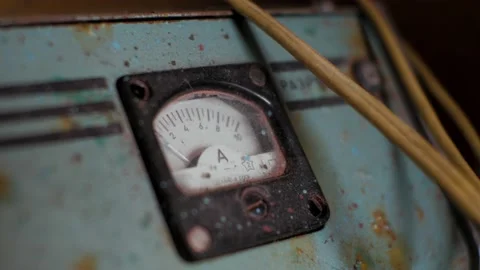 Ammeter from an old electrical appliance Stock Footage 156100750