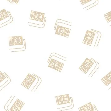 Ammeter tool glyph seamless pattern Stock Illustration