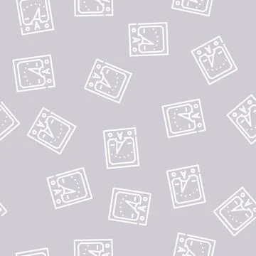 Ammeter tool line vector seamless pattern Illustrazione stock