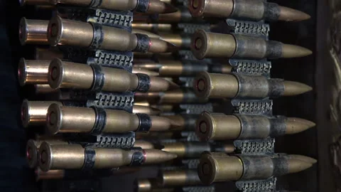Ammo belt, ammunition Stock Footage 89893560