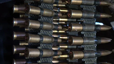Ammo belt, ammunition Stock Footage 89894248
