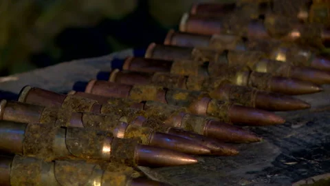 Ammo belt, ammunition Video stock 101891835