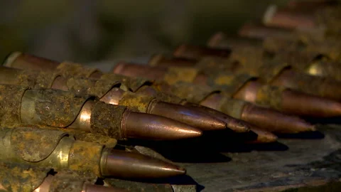 Ammo belt, ammunition Video stock 101900002