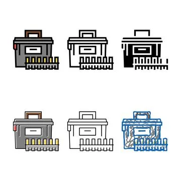 Ammo box color icon vector modern イラスト素材