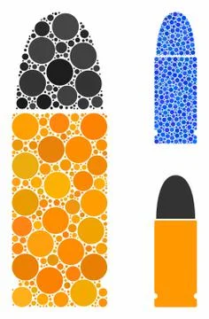 Ammo Bullet Composition Icon of Circle Dots Illustrazione stock