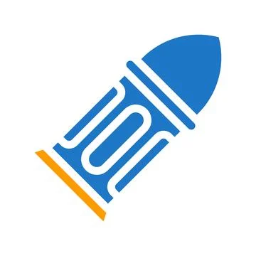 Ammo icon solid blue orange blue colour military symbol perfect. Stock Illustration