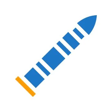 Ammo icon solid blue orange blue colour military symbol perfect. Stock Illustration