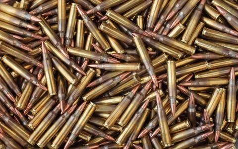 Ammo pile closeup Stock Photos