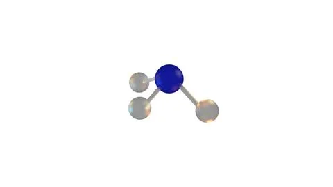 Ammonia Molecules Floating over White Background 00000 Stock Illustration