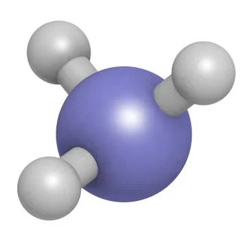 Ammonia (nh3), molecular model. Stock Illustration