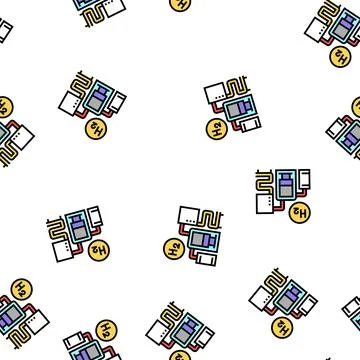 Ammonia production vector seamless pattern Stock Illustration