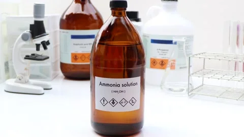 Ammonia Solution in bottle Stock Footage 229886801