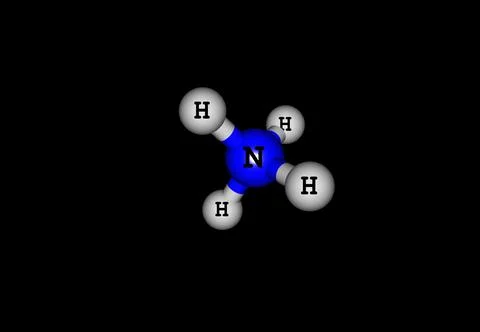 Ammonium molecular structure isolated on black Stock Illustration