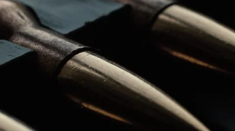 Ammunition for the assault rifle Stock Footage 68411791