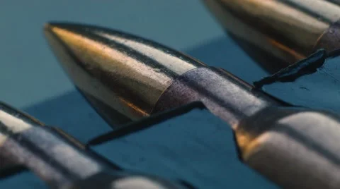 Ammunition for the automatic rifle Stock Footage 68411846