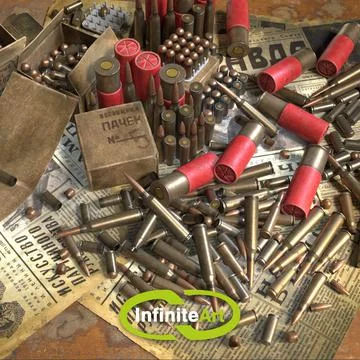 Ammunition Bullets and Shell 3D Model