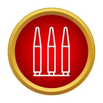 Ammunition bullets icon representing military and danger concepts Stock Illustration