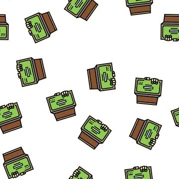 Ammunition gun accessory vector seamless pattern Stock Illustration