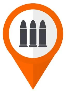 Ammunition orange pointer vector icon in eps 10 isolated on white background. Stock Illustration