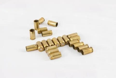 Ammunition shell 9 mm. Stock Photos