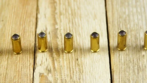 Ammunition with traumatic pistol Stock Footage 105708742