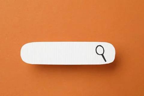 Amnesia problem. Search bar on orange background, top view Stock Photos
