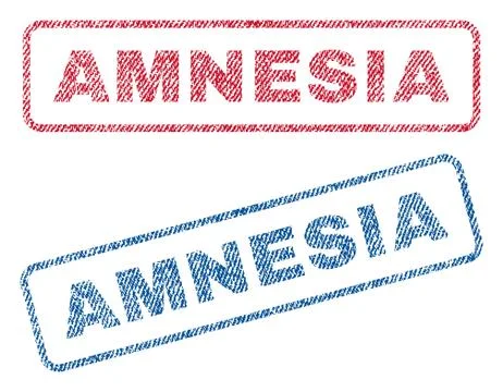 Amnesia Text Textile Seal Stamp Watermarks Stock Illustration