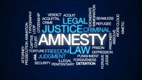 Amnesty animated word cloud. Kinetic typography. Stock Footage 111817866