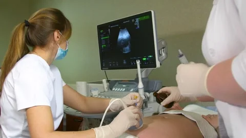 Amniocentesis. Amniotic fluid test. Stock Footage 269645040