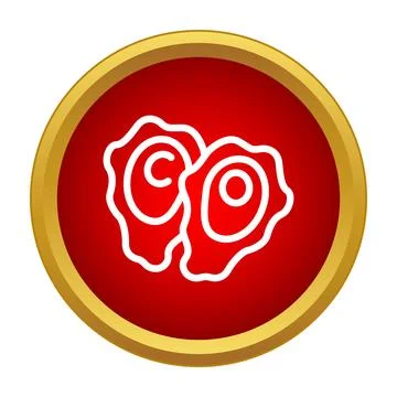 Amoeba like cells dividing on red background Illustration