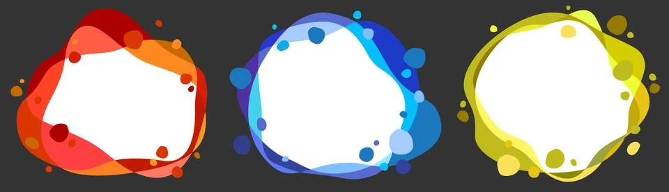 Amoeba frames border, liquid banner. Vector Stock Illustration