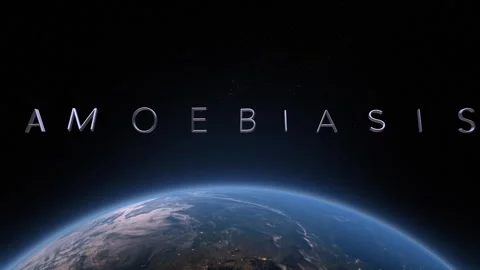 Amoebiasis 3D title animation on the planet Earth background Stock Footage 296114994