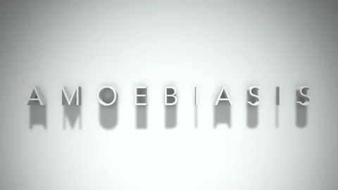 Amoebiasis 3D title animation with shadows on a white background Stock Footage 296529692
