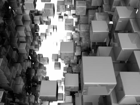 Among the cubes Stock Illustration