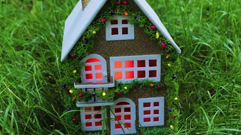 Among the dense greenery there is a beautiful fairytale decorated house Stock Footage 340465851
