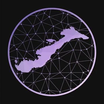Amorgos icon. Vector polygonal map of the island. Amorgos icon in geometric.. Foto stock