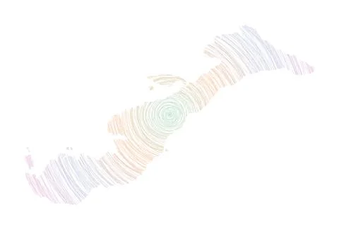Amorgos map filled with concentric circles. Sketch style circles in shape o.. Stock Illustration