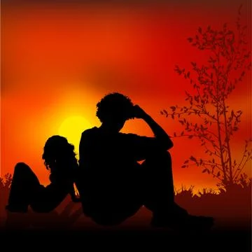 Amorous Couple Stock Illustration