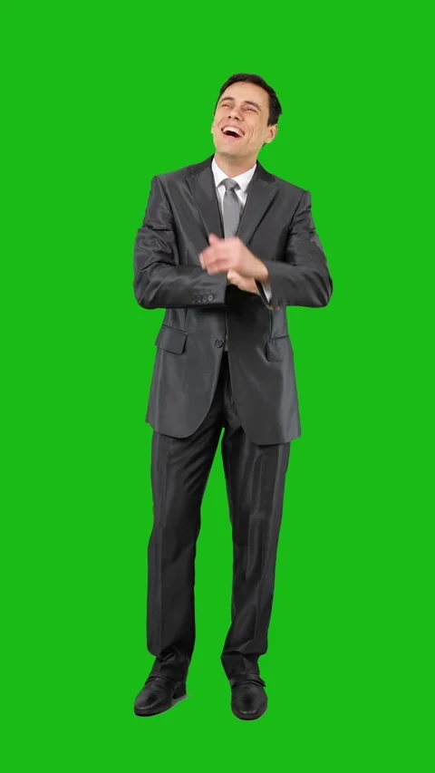 Amorous man in elegant suit. Chroma key Stock Footage 242927199