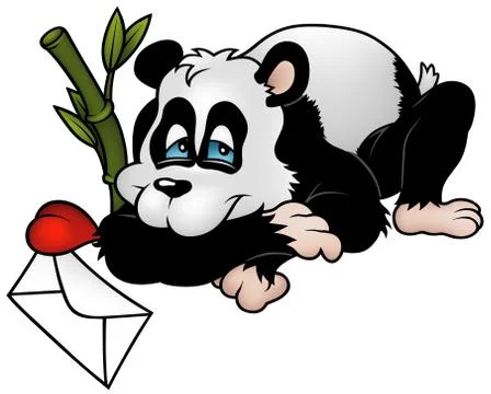 Amorous Panda Stock Illustration