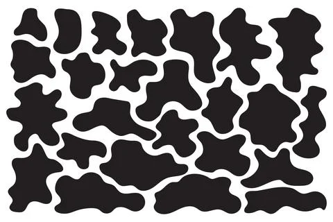 Amorphous Liquid Isolated Shape Set Stock Illustration