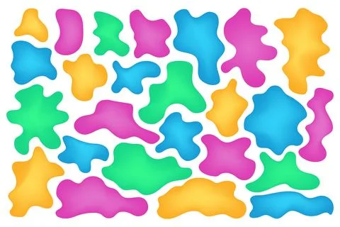 Amorphous Shape Set with Bright Colors Stock Illustration