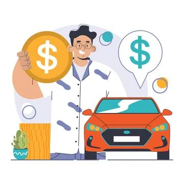 Amortization and depreciation set. Calculating the value for business assets Stock Illustration