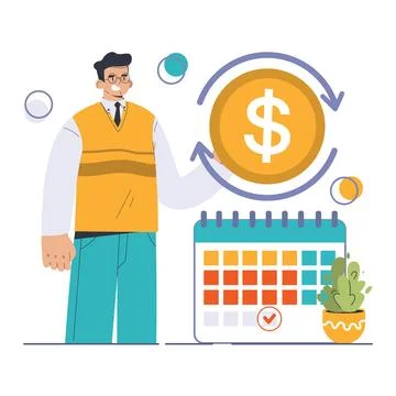 Amortization and depreciation set. Calculating the value for business assets Stock Illustration