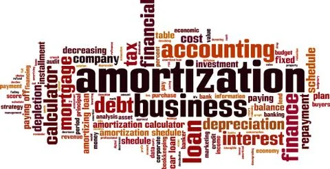 Amortization word cloud Stock Illustration