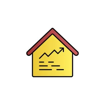 Amount, house, analytics color gradient vector icon Stock Illustration