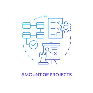Amount of projects blue gradient concept icon Illustrazione stock