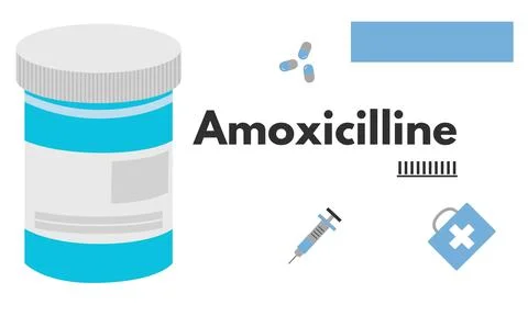 Amoxicillin generic drug name vector illustration Illustrazione stock
