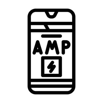 Amp accelerated mobile pages seo line icon vector illustration Stock-Illustration